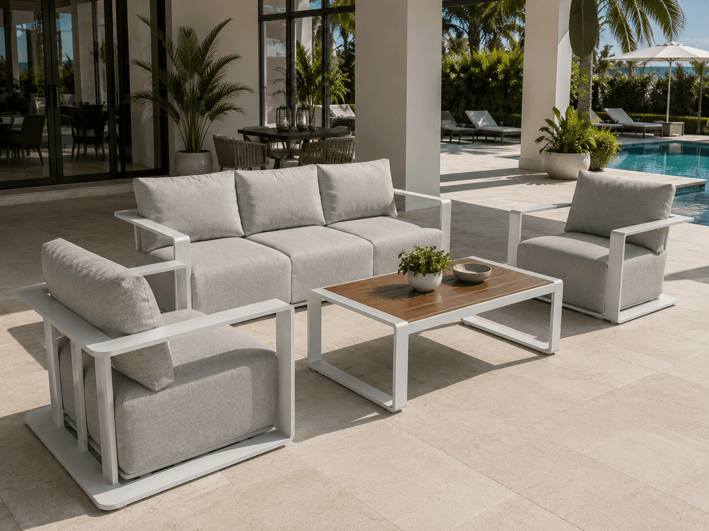 Premium Aluminum Frame Outdoor Sofa Set