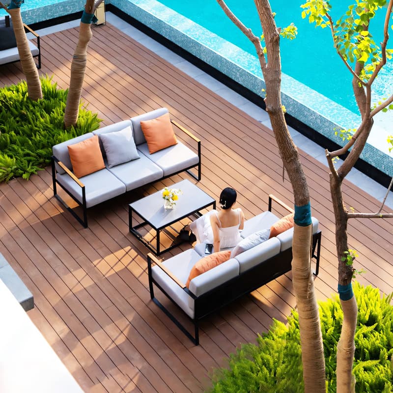 Modern Galvanized Steel Outdoor Sofa Set